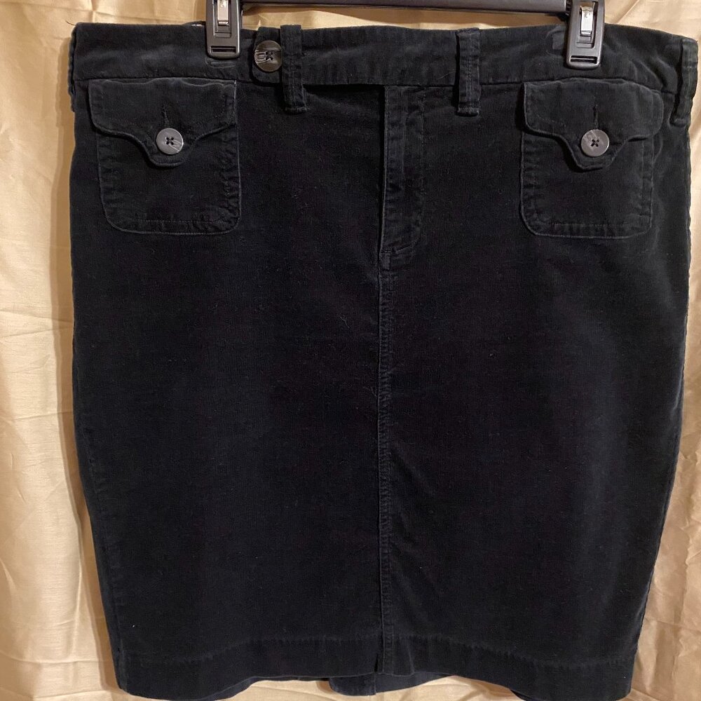 Avenue Black Velour Skirt